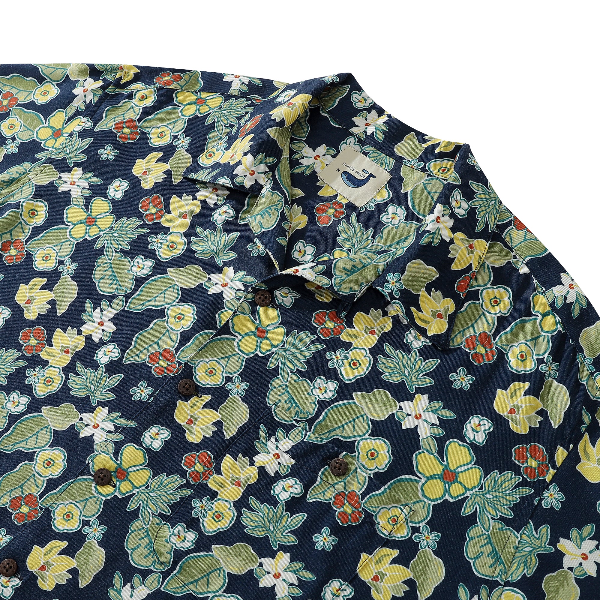 Childlike Southern Flowers 100% Rayon Soft And Comfortable Men's Aloha Shirt
