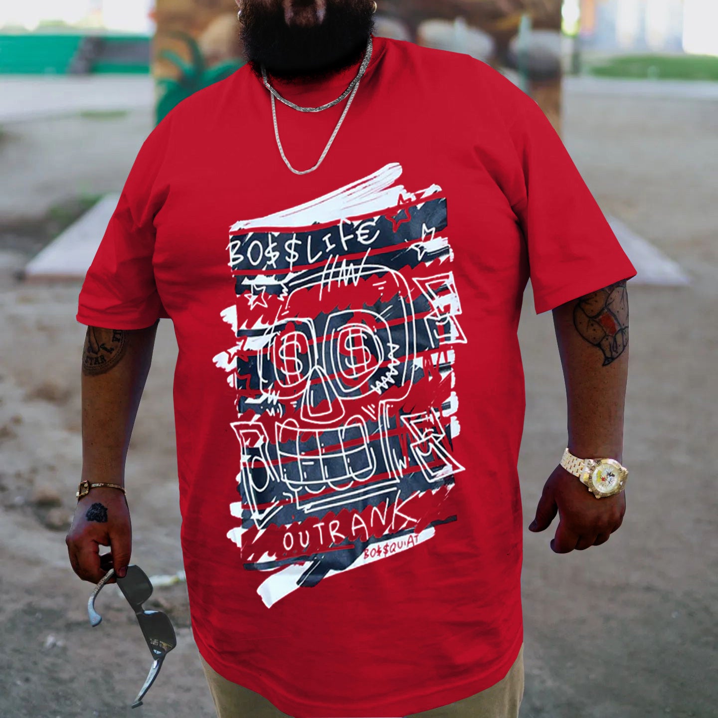 Plus Size Red Boss Life T-Shirt