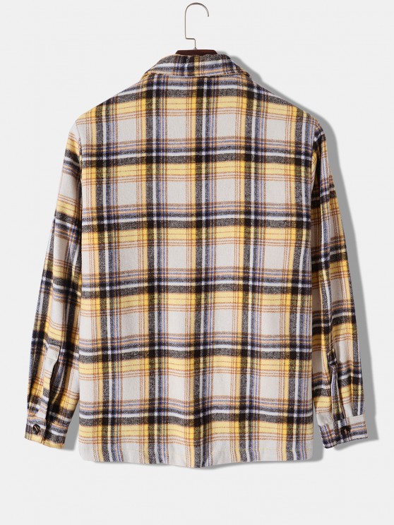 Long Sleeve Plaid Pocket Shacket